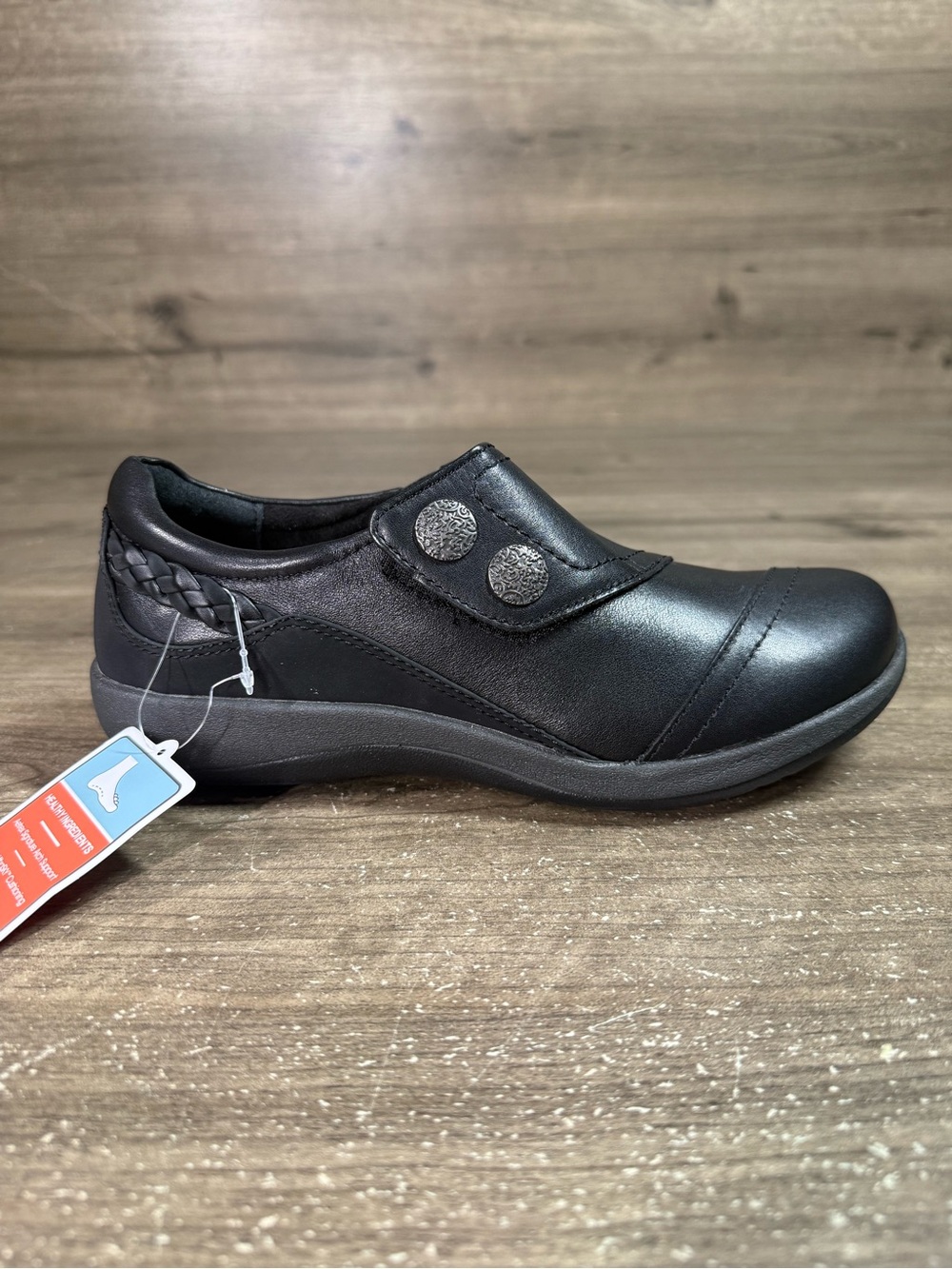 Aetrex Karina DM500 Womens 7 Wide Black Leather Orthopedic Comfort Shoes